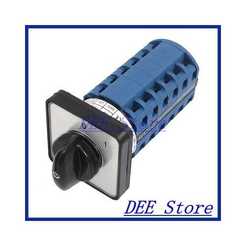 AC 660V 20A 24 Terminals 2 Positions ON/OFF 6NO+6NC Rotary Selector Cam Changeover Switch