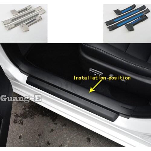 Car Cover Styling Inner Threshold Rear Bumper Trim Plate Stick Frame Parts 4pcs For Lexus CT CT200h 2019 2020 2021