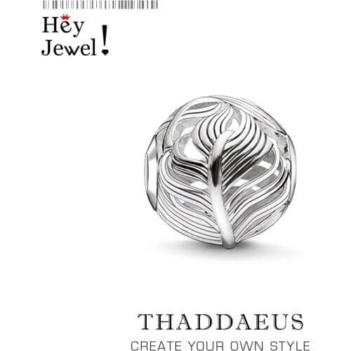 Feather Beads,Sterling Silver Beads Fits Bracelet Bangles Europe Necklace DIY Silver Jewelry Accessories Gift For Women