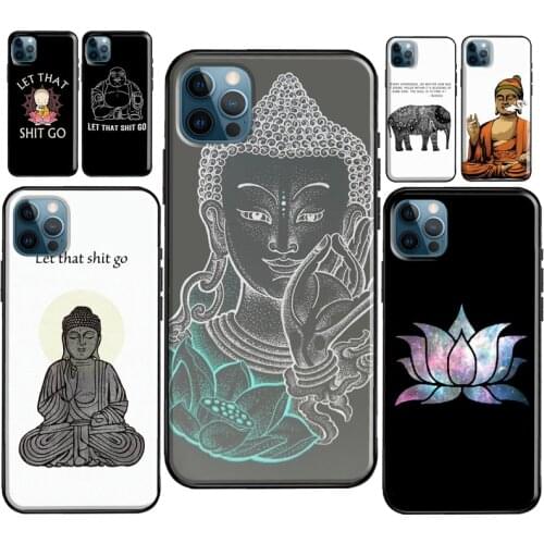 Let That Shit Go Buddha Case For iPhone 12 Pro Max mini XR X XS 6S 7 8 Plus SE 2020 For iPhone 11 Pro Max Coque
