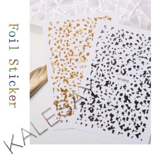 Black Gold 3D Nail Foil Sticker Manicure 12 Color Design DIY Nail Foil Sticker Decals Foil Design for Nail Decoration Back Glue