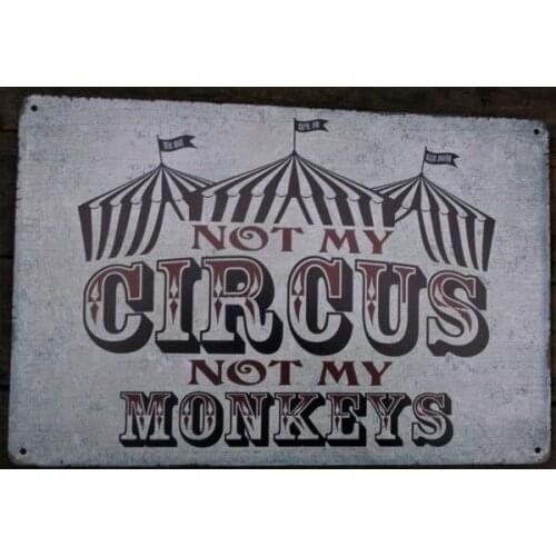 Circus Poster Metal 20X30 Tin Sign Vintage Cafe Pub Motorcycle Retro Garage Kitchen