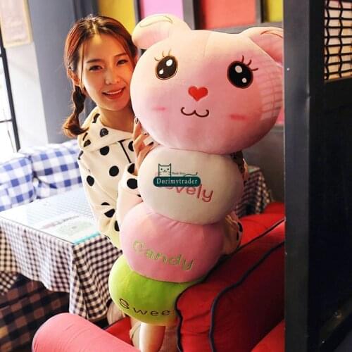 Dorimytrader 120cm Large Caterpillar Pillow Plush Lovely Stuffed 47'' Big Caterpillar Toy Kids Play Doll Nice Present DY61467