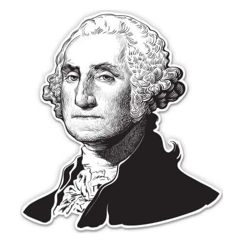 Express George Washington - 3" Vinyl Sticker - for Car Laptop I-Pad Phone Helmet Hard Hat - Waterproof Decal