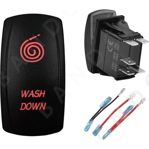 Jumper Wire Set，WASHDOWN Car Boat RV Rocker Switch ON-OFF SPST Waterproof Car Button Dual Blue LED Light Camper Accessories