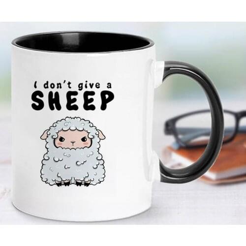Cute Sheep Mug Coffee Milk Ceramic Cup Creative DIY Gifts Home Decor Mugs 350ml Milk Cup Mugs
