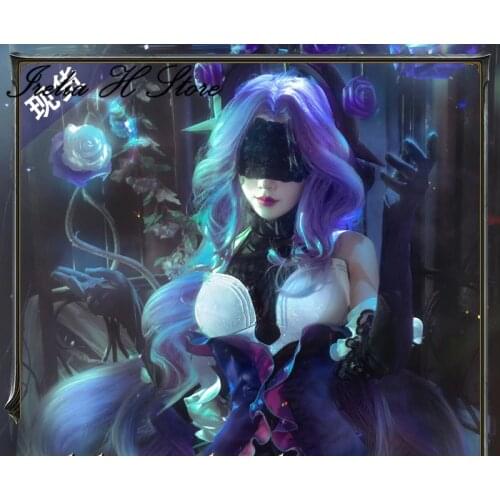 Irelia H Store 2021 LOL Valentines Day Syndra Cosplay Costume Dress Female Rose Syndra headpiece props