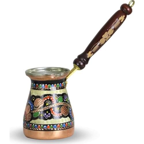 Morya Copper Turkish Coffee Pot Mocha Espresso Latte Ewer Vintage Jazzva Briki Coffee Pot Kettle Drink Tool Cafetiere Stovetop 400ml