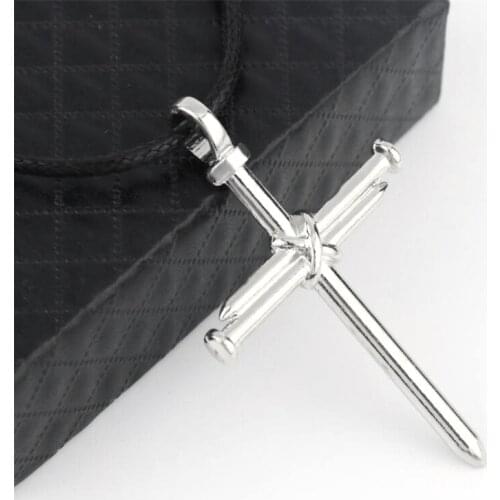 Fashion Stainless Steel Nail Cross Pendant Necklace Punk Style Jewelry Chains For Men Women Christian Accessories Creative Gifts