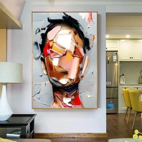 Fashion Art Figures Canvas Paintings Abstract Woman Face Posters Wall Art Picture for Living Room Home Decor (No Frame)