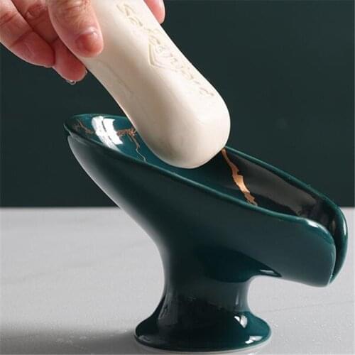 Soap Holder Ceremic European Style Bathroom Accessories Marbling Drain Tray