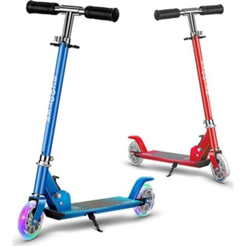 2021 new two-wheeled childrens scooter, folding aluminum alloy scooter