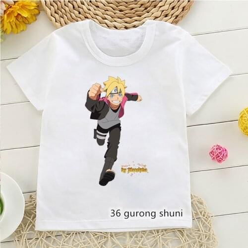 New Kawaii Ninja Boruto наруто T Shirt аниме Anime Clothes Cartoon Print Boys Girls T-shirt White Kids Clothes Children Clothing