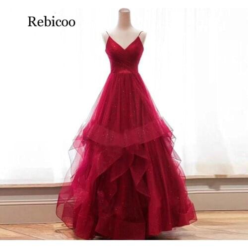 New Sexy Backless Dresses V NeckTulle Sleeveless Robe De Soiree Women Party Gowns Dresses
