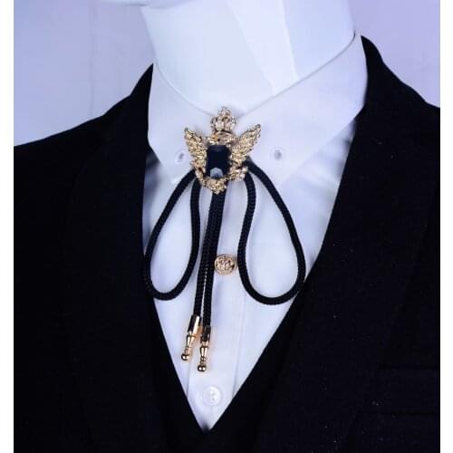 Eagle Cowboy Bolo Tie for Men New Fashion Collar Shirt Necklace Bow Tie Gold Neck Bolo Vintage Necktie Bulk