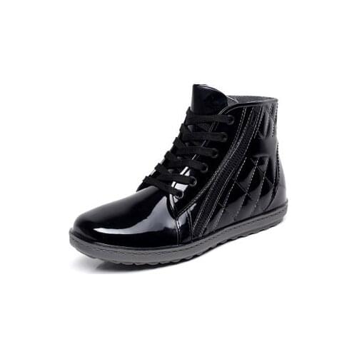 Charming Pvc Waterproof Rain Boots Waterproof Flat With Shoes Male Men Rain Water Rubber Ankle Boots Buckle Botas 25-27cm Foot