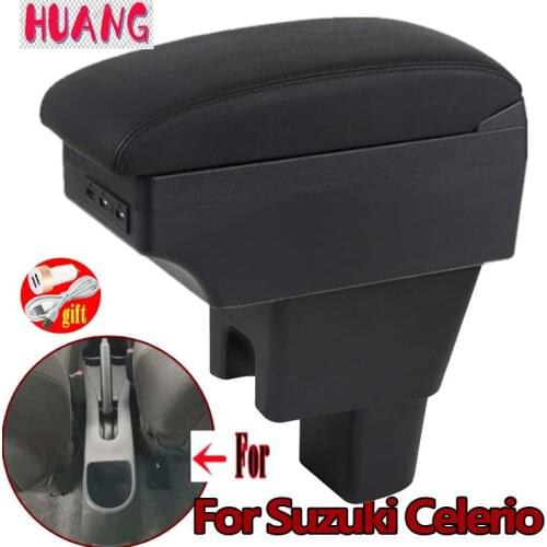 For Suzuki Celerio Armrest Box For Suzuki Celerio Center Console Modification Accessories Cup Holder Large Space USB Interface