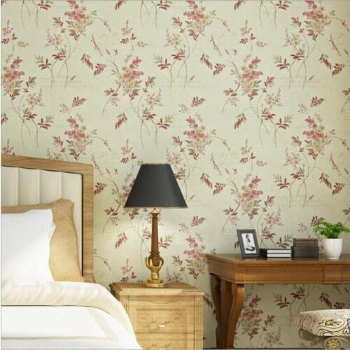 Q QIHANG Vintage Printed Non-woven Wallpaper Flower Pattern Living room Wallpaper Commercial Wallpaper 0.53m*10m=5.3m2