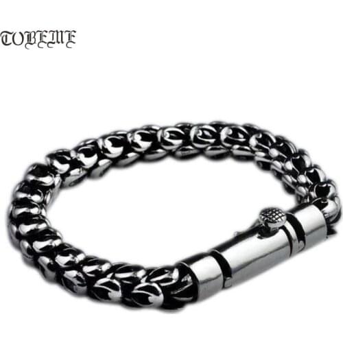 Handmade 100% 925 Silver Dragon Skin Bracelet Thai Silver Dragon Bracelet Women Man Bracelet Good Luck Jewelry