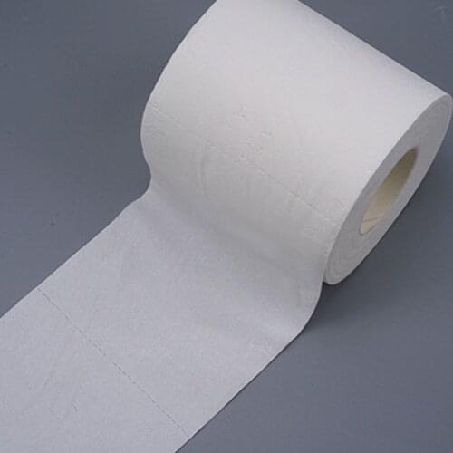 10 Rolls Family Toilet Paper Ultra Soft Wood Pulp 3-Layers Thickened Toughness Strength Gentle Soft Bath Tissue for Household