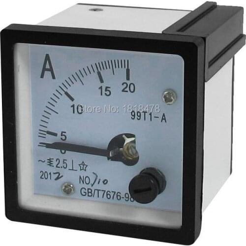 99T1 AC 0-20A Current Tester Analog Panel Meter Amperemeter White Black 48*48mm
