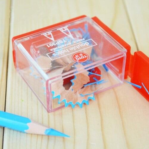 TOYO Candy colors Double hole pencil sharpener for school kids pencil sharpener made in Japan Practical stationery supplies