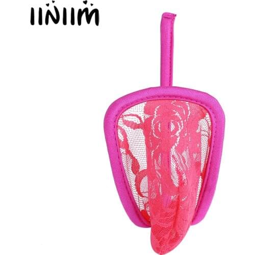 Mens Sexy Open Butt Lingerie Panties Lace Floral C-string Bikini Briefs Crotchless Front Bulge Pouch Mini Micro Gay Underpants