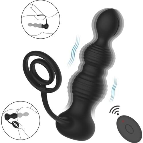 Vibrating Anal Vibrator Prostate Massager Remote Control Anal Plug Silicone Butt Plug G-Spot Stimulator Sex toys for Men Women