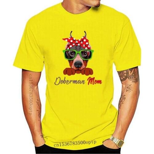 WomenS Tee Doberman Mom Dog Lover Funny T Shirt MotherS Day Gift Cotton Short Sleeve Hip Hop Tops