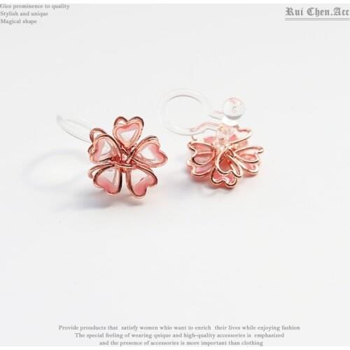 CANZE Japan South Korea Drip Enamel Earrings Symmetry Women Earring 925 Silver Needle No Pierced Resin Ear Clip