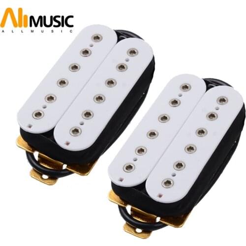 ALLMusic 6 String Electric Guitar Pickups Humbucker Dual in Line Adjustable 12pcs Hex Screw Pickup White
