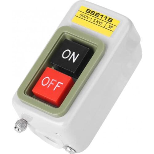 1Pcs Replacement Power Pushbutton ON/OFF Switch 380V 1.5KW BS211B Start stop switch