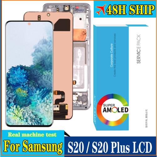 100% Original Super AMOLED Display for Samsung Galaxy S20 G980F G980F/DS S20 Plus G985F LCD Touch Screen Digitizer Repair Parts