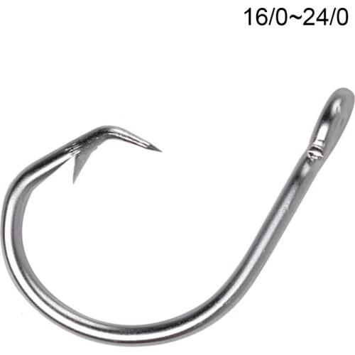 15PCS/lot Stainless Steel tuna Fishing Hooks Big game Loop saltwater Shark circle fish hook size 16/0- 24/0
