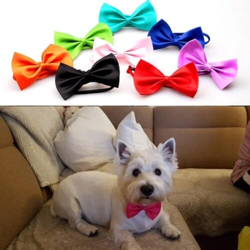 1x Pet Dog Cat Necklace Adjustable Strap for Cat Collar Dogs Accessories pet puppy dog bow tie dog Pet supplies Random Color