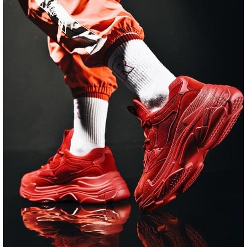 2019 Male Casual Shoes Men Sneakers Platform 2019 Male Casual Shoes High Chunky Heel Sneakers For Mean Black White Shoes A4-47