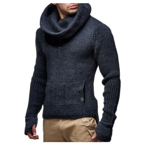 M-3XL 2020 New Mens Clothing Turtleneck Sweater Mens Jacket Sweater Large Size Fashion Brand Casual Slim Long Sleeve Sweater