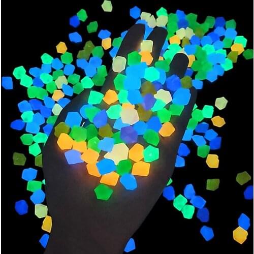 300pcs/bag Luminous Gravel Glow In The Dark Pebbles Little Stones Garden Walkways Decor Wishing Bottle Fish Tank Luminous Pebble