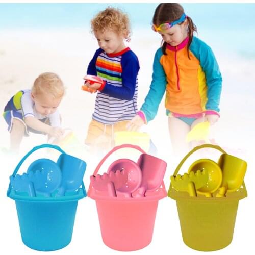 4PCS Outdoor Beach Playing Toy Set For Children Boys Girls Beach Sand Toy Set Beach Bucke Shovel Rake Mold Interesting Toys