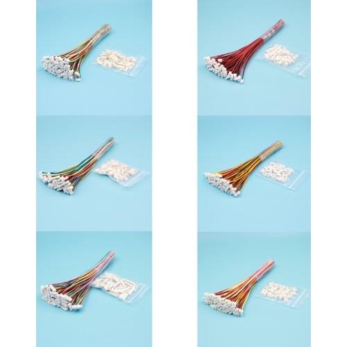 50Set Micro JST 1.25 2 3 4 5 6 8 Pin Connector Plug with Wire 150mm/15CM 28AWG