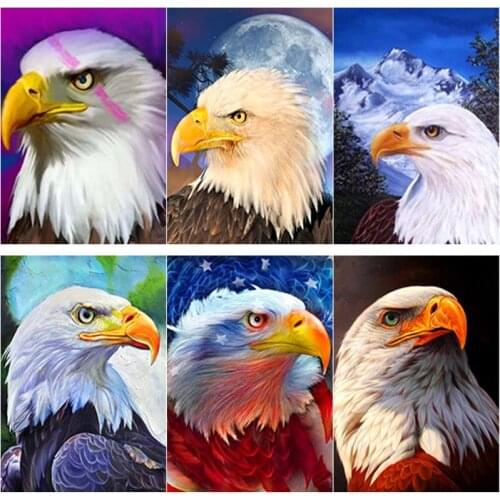 5D DIY Diamond Painting Bald Eagle Diamond Embroidery Animal Cross Stitch Full Square Round Drill Crafts Manual Gift Home Decor