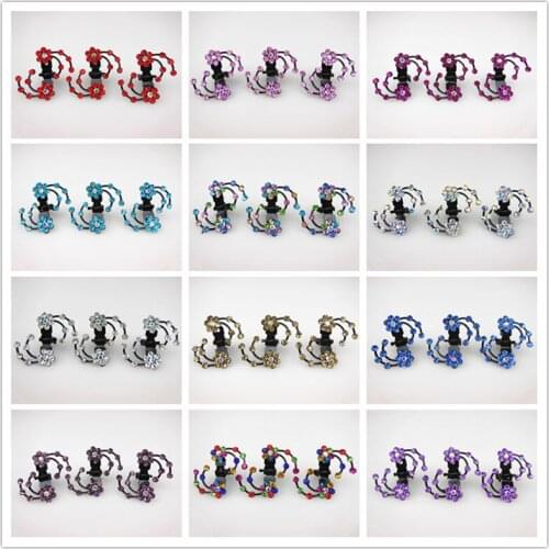 2015 New Fashion 6 Pcs Crystal Flower Mini Bridal Prom Girl Hair Claw Clamp Hair Clip Hair Pins Hair Accessory Free Shipping
