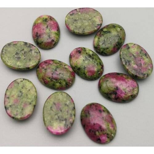 Fashion 15x20mm Oval CAB CABOCHON natural epidote stone beads for Jewelry Accessories wholesale 20pcs free shipping