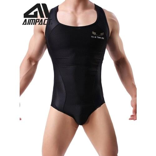 One-Piece Bodysuits Breathable Training Body Mesh Vest Mens Underwear Jumpsuit Underwear shirts Sexy Singlet Quick Dry for Men
