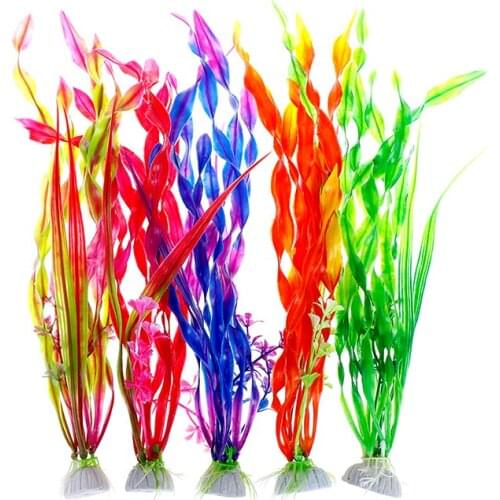 Colorful Fish Bowl Aquarium Ornament Plants Bright Color Fish Tank Water Grass Man Made Weeds For Aquarium Decor