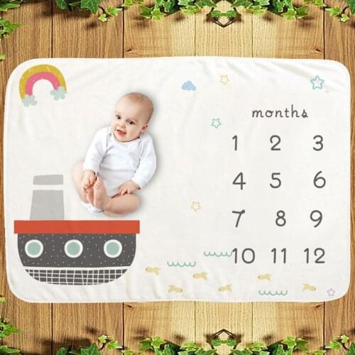 Baby Monthly Record Growth Milestone Blanket Newborn Photography Props Children Photo Creative Rainbow Background Cloth 97BC
