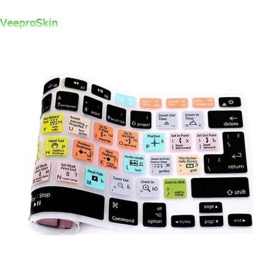 For Macbook Air Pro Retina 13"15"Eu/Us Russian Shortcuts Waterproof After Effects Functional Keyboard Covers Silicone Skins