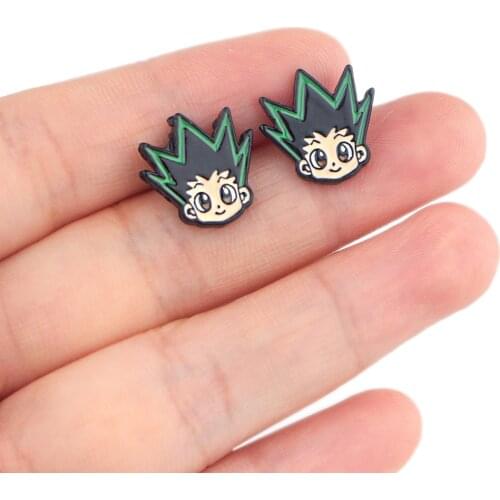 DZ954 Anime HUNTER×HUNTER Earring for women Stainless steel Earring Enamel Art Stud Earrings Gifts Girl