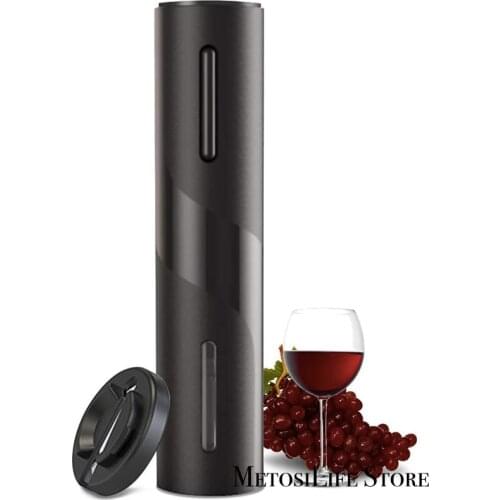 MetosiLife Electric Wine Opener One Click Button Reusable Automatic Bottle Opener with Foil Cutter