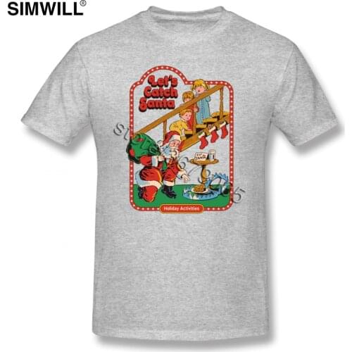 Grunge Male LETS CATCH SANTA Tee Shirt Custom Print Soft Cotton Short Sleeve T Shirts Crew Neck Fan Apparel 4XL 5XL 6XL T-shirt